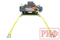 Лебёдка переносная РИФ 8000S c облегчённой площадкой и проводами (стальной трос)