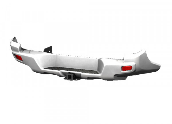 Бампер АВС-Дизайн задний с квадратом под фаркоп Mitsubishi L200 2015-2019 / Fiat Fullback (2016-) (белый) 
