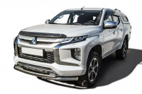 Защита переднего бампера d57+d42 двойная Mitsubishi L-200 (2018)