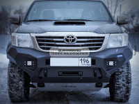 Силовой бампер передний RIVAL алюминиевый Toyota Hilux Vigo 2011-2015 (без ПТФ) 2D.5707.1.B-NL