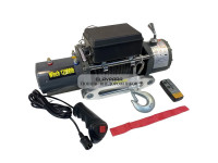 Лебедка электрическая 12V Electric Winch 12000lbs / 5443 кг IP66 синтетический трос 8х18 (влагозащита, радиоуправление)