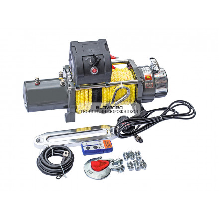 Лебедка электрическая 12V Electric Winch SNC 9500lbs / 4310 кг IP66  синтетический трос 10мм (влагозащита, радиоуправление,высокая скорость)