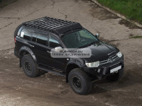 Багажник экспедиционный STC Mitsubishi Pajero Sport 2008-2015 ШТОРКА дальний и рабочий свет