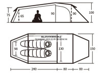 Палатка Naturehike Opalus 2-местная, алюминиевый каркас, оранжевая