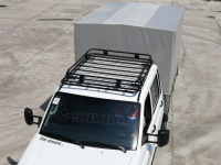 Багажник УНИКАР для УАЗ Патриот Pickup, УАЗ Профи (пассажирский 5-ти местный) корзина с сеткой на водостоки